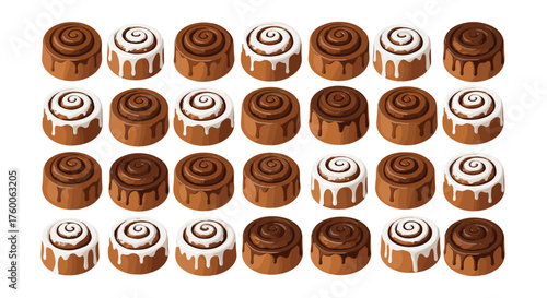 Delicious cinnamon rolls with sweet icing, perfect for breakfast menus and bakery promotions, showcasing a tempting treat with a delightful swirl