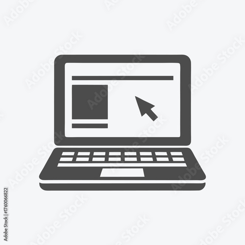 Sleek laptop icon showcases modern minimalist style with a clean professional design