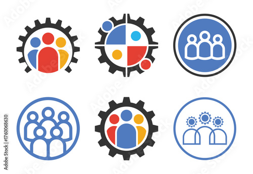 Collaboration Gears, Diverse Teamwork Innovation for Shared Success Business Solutions Concepts