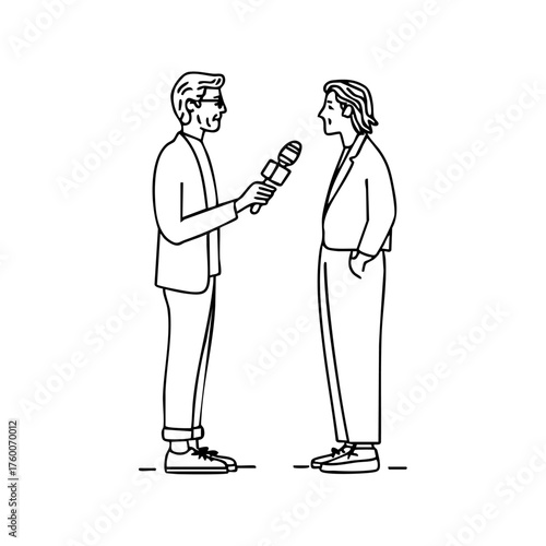 Journalist interviewing a professional during a conversation, symbolizing communication, media, and the exchange of ideas in modern journalism.