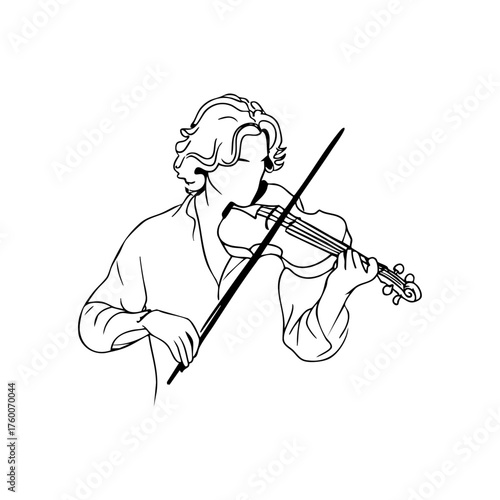 Violinist playing passionately, capturing the elegance and emotion of music, creativity, and artistic performance.