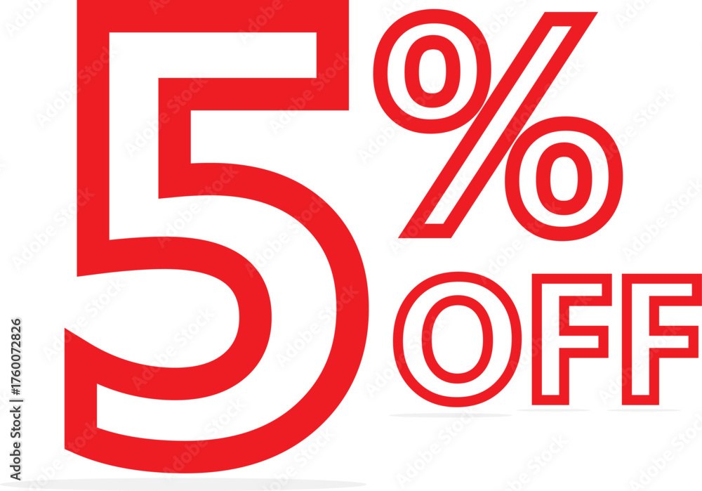 Fototapeta premium Discount Up To 5% Off. This is an single icon.