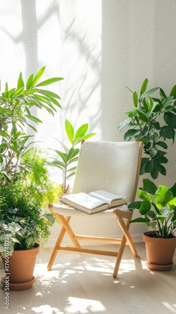 Fototapeta premium Serene lifestyle moment with cozy decor and soft light.