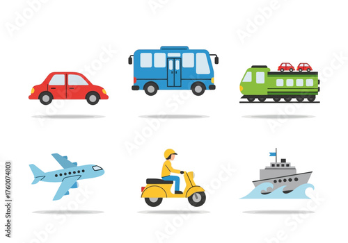 Collection of Diverse Transportation Methods for Travel and Commuting