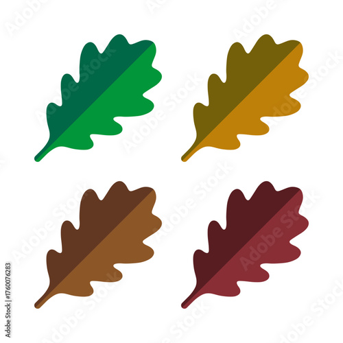 Split Oak Leaf Shapes Seasonal Colours