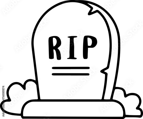 할로윈 공포체험 묘지 라인 벡터 일러스트