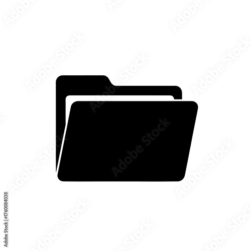 Vector art of blue folder icon illustration, representing file management and organization