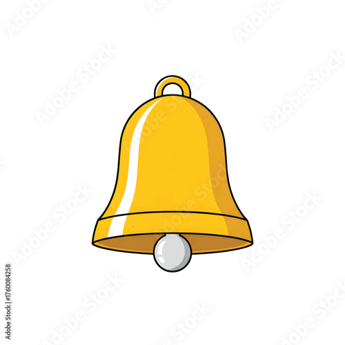 Illustration of a golden bell with a white clapper, perfect for notifications