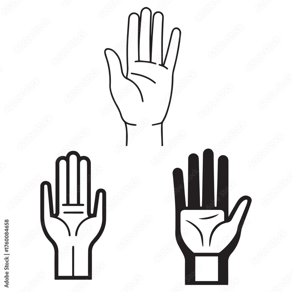 Fototapeta premium human hand vector line art