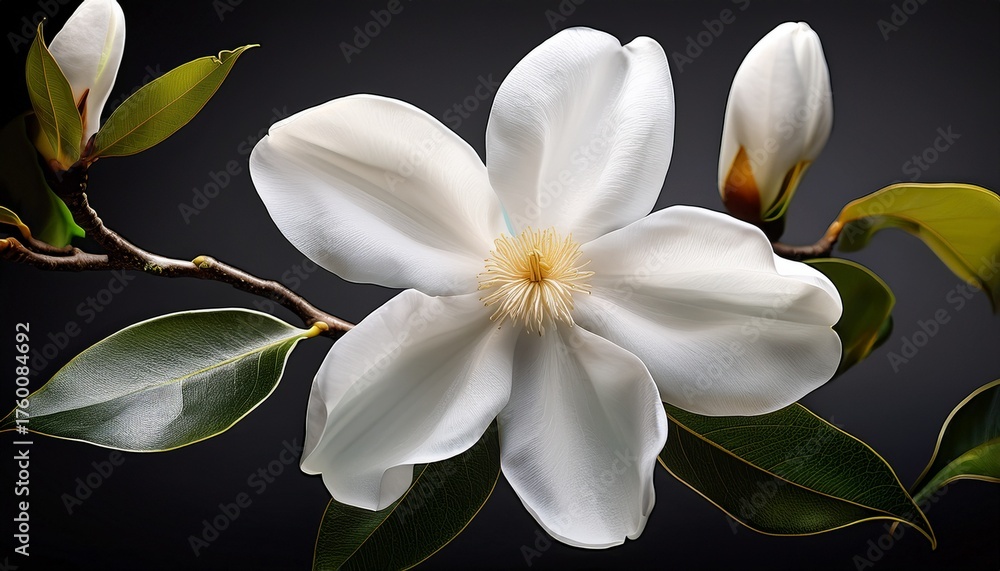 Fototapeta premium White Blossom Of A Magnolia Stellata