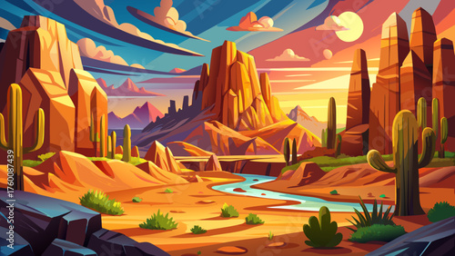 Very beautiful Cave Creek, Arizona, USA — showcasing the natural splendor of the Southwestern desert with majestic rock formations, golden sands, and expansive vistas glowing under the warm sunlight.