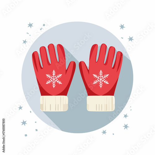 Icône vectorielle simple de gants chauds pour Noël