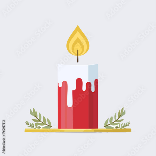 Bougie stylisée minimaliste en design plat