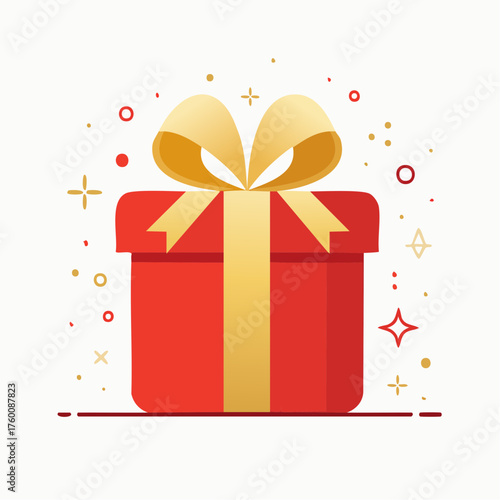 Cadeau stylisé minimaliste en design plat