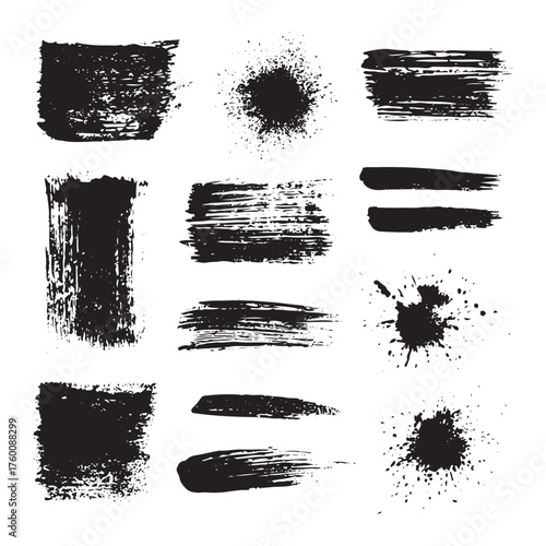 Ink Splatter & Brush Stroke Vector Pack — Grunge Paint Splatters & Hand-Painted Ink Textures for Procreate, Photoshop & Graphic Design