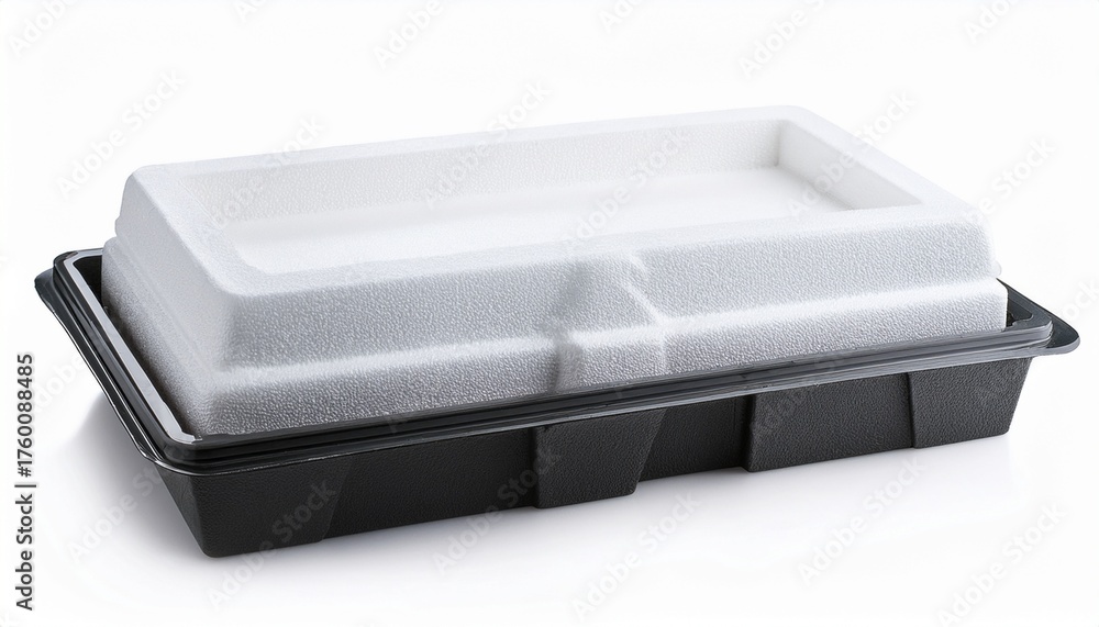 Fototapeta premium Shockproof Styrofoam Packing Box Isolated On White Background