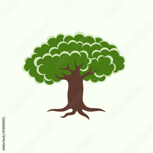 Simple Flat Tree Illustration