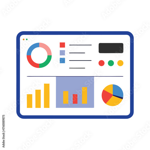 Professional Dashboard Elements Set with Infographic Widgets