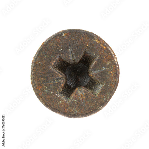 Old screw and nail heads