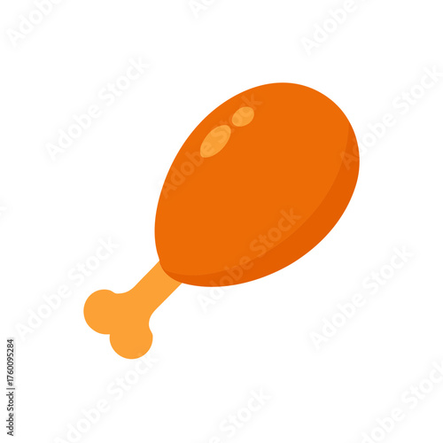 chicken drumstick icon clipart vector on transparent background