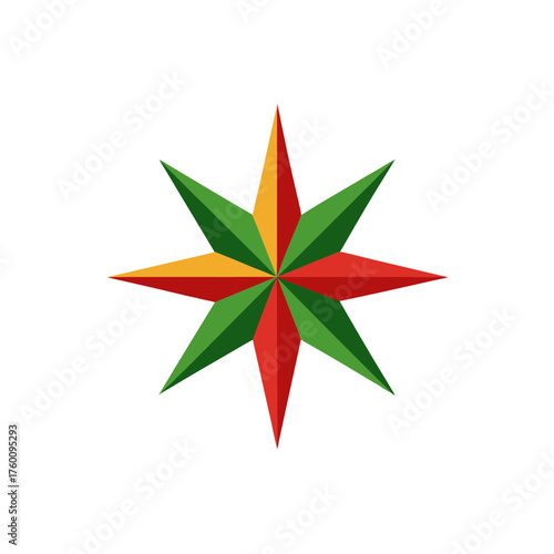 christmas star icon clipart vector on transparent background