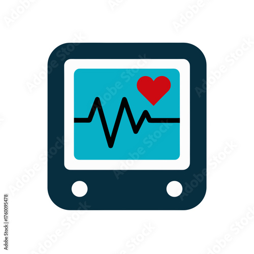 heartbeat monitor icon clipart vector on transparent background