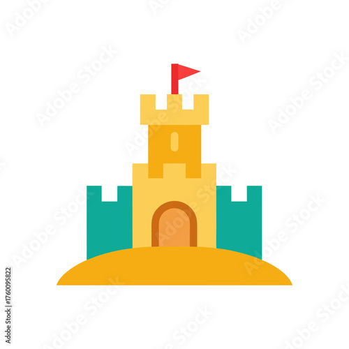 sandcastle icon clipart vector on transparent background