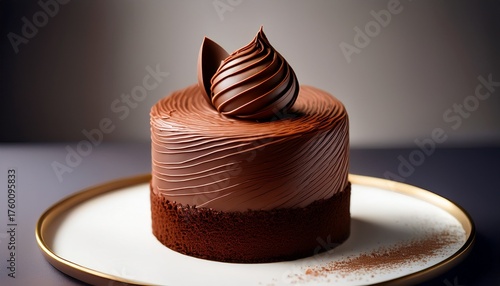 Choco Cake Small In The Style Of Trompe Lroeil Technique Photography Minimalism Made With Generative Ai