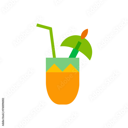 tropical drink icon clipart vector on transparent background