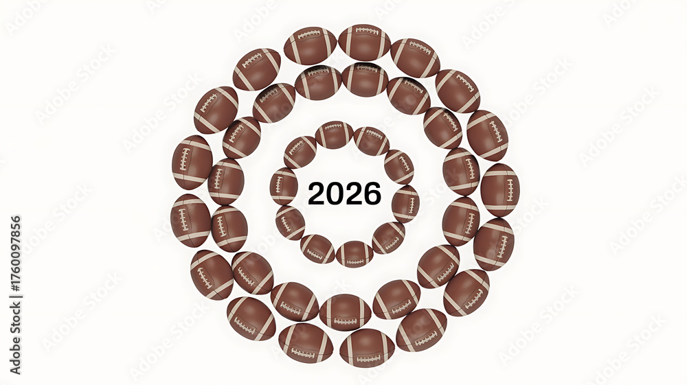 Obraz premium Concentric circles composed of brown spheres, resembling a target, with 