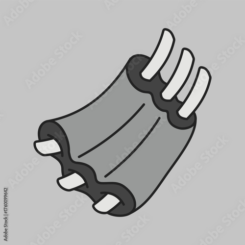 Rack of Pork Ribs Flat Vector Icon