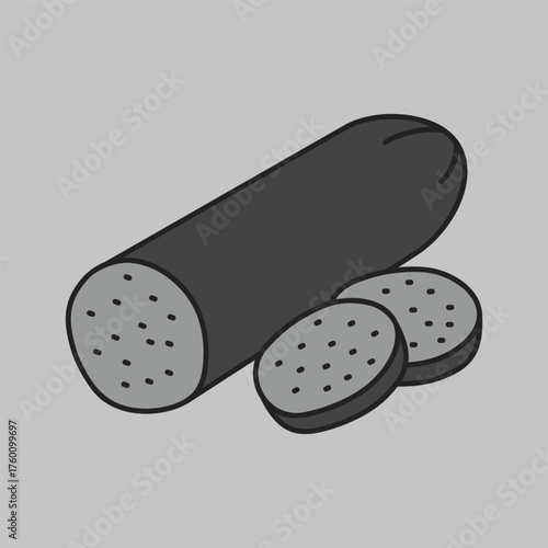 Sliced Pepperoni Sausage Minimalistic Flat Icon