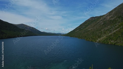 Wallpaper Mural Aerial view Landscape summer day Multe lake in mountains Altai nature. Torontodigital.ca