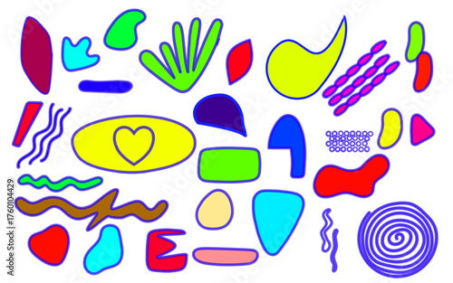 Colorful Abstract Organic Shapes Collection