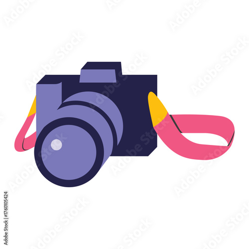 Capture memories with a trendy, stylized camera icon perfect for photography blogs or travel promotions, its playful design adds a fresh modern aesthetic appeal