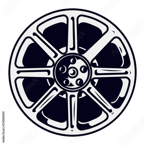 Vintage Movie Reel Icon Ready for Your Creative Film Project, Perfect for Cinema Lovers and Nostalgic Designs, Great for Filmmaking and Entertainment Content