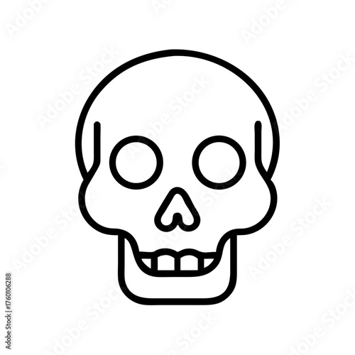 Skull icon on a transparent background representing Halloween  
