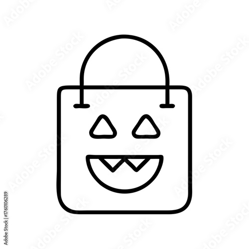Halloween trick-or-treat bag icon on a transparent background  