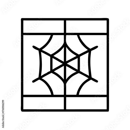 Halloween icon featuring a spider web design on a transparent background  