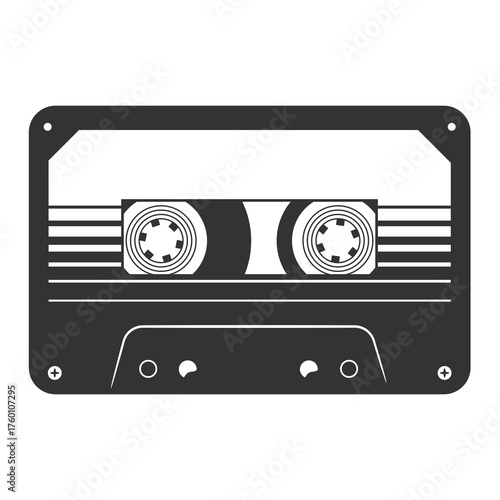 Nostalgic audio cassette tape icon evokes retro vibes, bringing back classic music memories from the 80s and 90s, perfect for vintage-themed designs