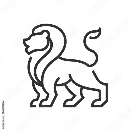 Majestic lion emblem symbolizing power, courage, and strength in a clean, modern line art style for branding and design projects.
