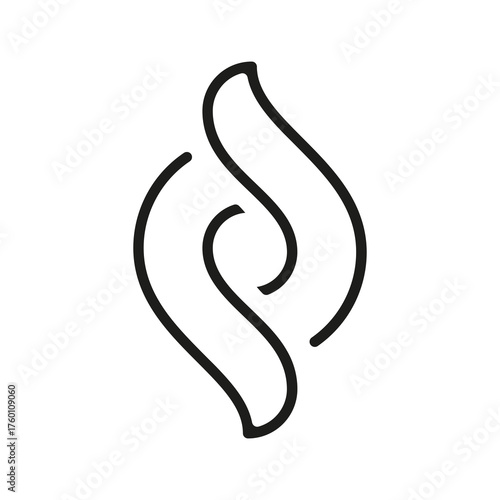 Striking abstract black and white interconnected shape symbolizing unity, partnership, or a unique brand identity.