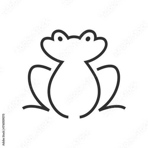 Charming line art frog icon for playful designs and nature themes, perfect for kids' projects and eco-friendly brands