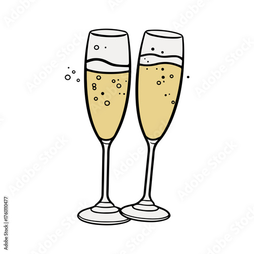 Celebrate life's moments with elegant champagne flutes filled with bubbly, perfect for festive occasions and joyous celebrations.