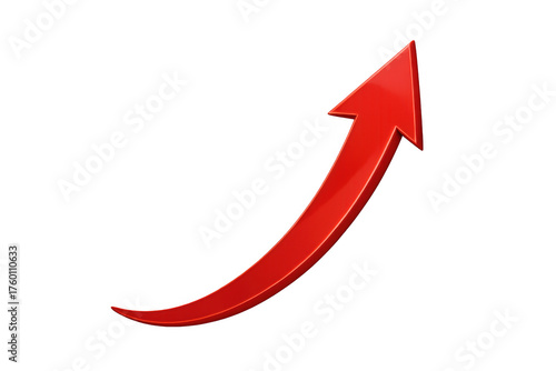 Free Download Red upward arrow representing financial growth, increasing success, progress, and business improvement on transparent background - GFXLoad