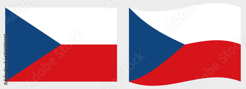 Czech Republic flag wave and flat vector Illustration
Vector flag
