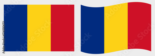 Romania flag wave and flat vector Illustration
Vector flag
