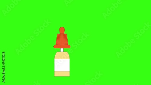 Eye Drop Bottle on a green Background, Concept of Ophthalmic Medication, Eye Care, and Modern Medical Treatment for Vision Health and Eye Hydration