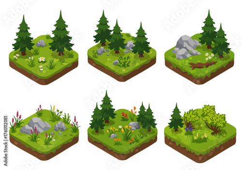 Isometric Style Detailed Forest Land Asset Game Terrain Environment