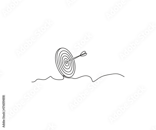 Focused Goal: A minimalist illustration of a dart hitting a bullseye, representing precision and achieving the perfect target. 